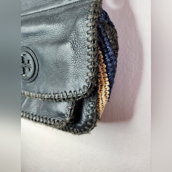 Tory Burch Small Marion Crochet Straw Saddlebag - Picture 8 of 16